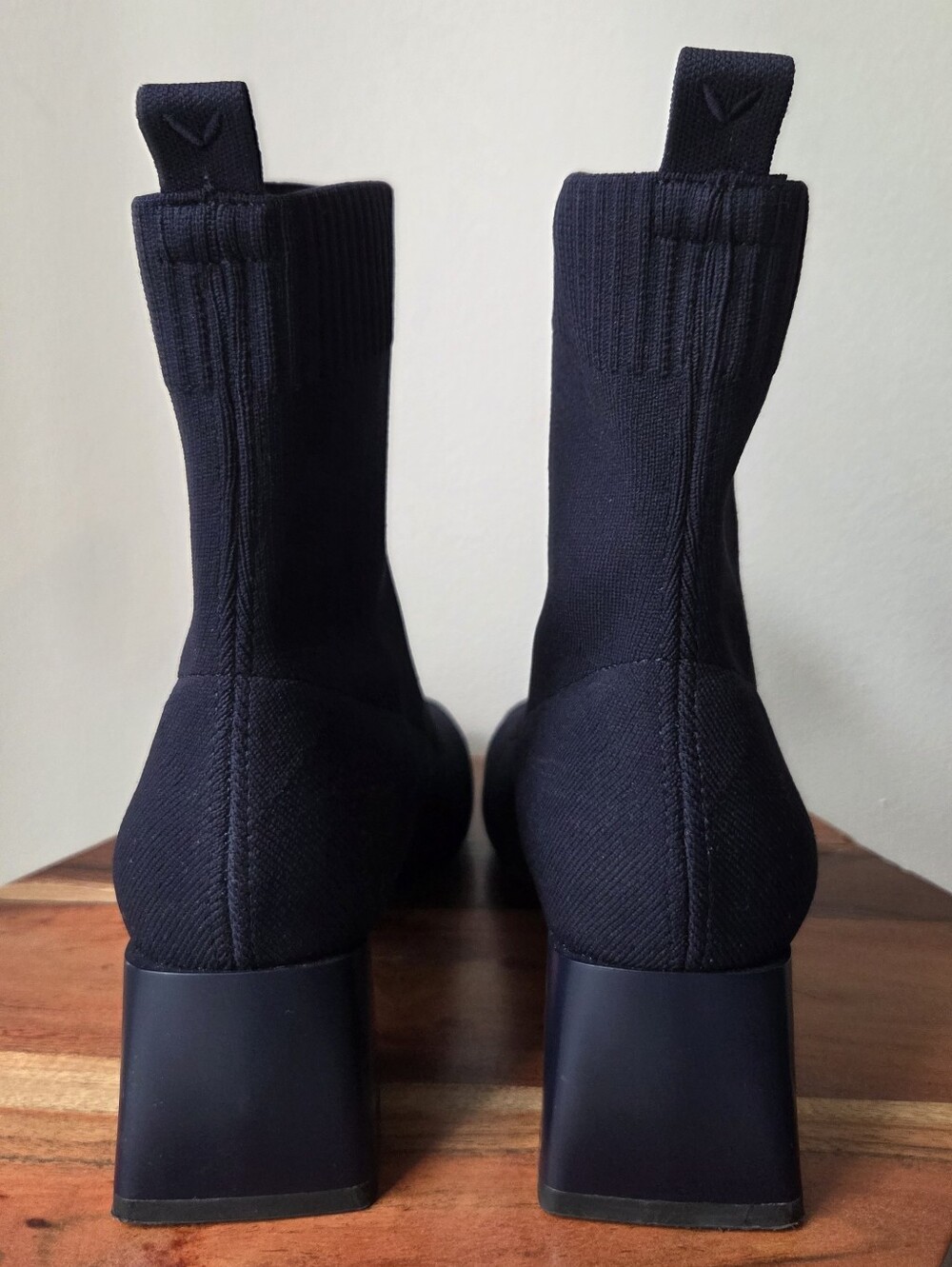 VIVAIA Regina Pro Square-Toe Water-Repellent Block Heeled Boots Navy Blue Sz 8 - Picture 5 of 10